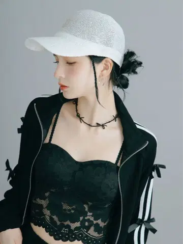 새상품급 crayme Spangle Mesh 캡 화이트