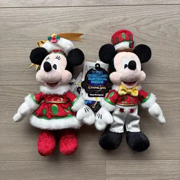 일렉트리컬 퍼레이드 크리스마스ver 미키 미니 봉제 인형 세트