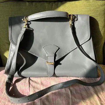 그레이 가죽 비즈니스 백