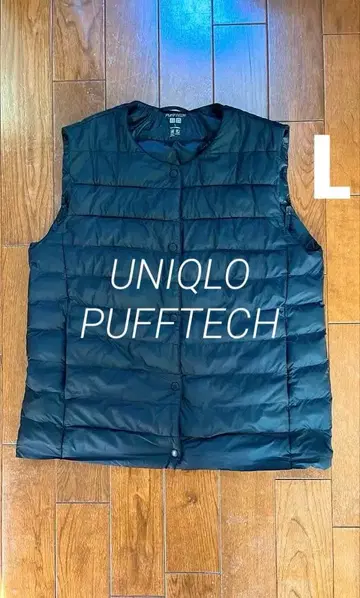 새상품급 유니클로 퍼프 테크 컴팩트 다운 베스트 사이즈 L 블랙