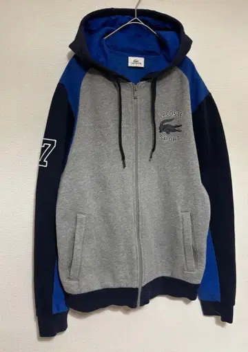 라코스테 두툼한 후디 후드티 빅 악어 프린트 LACOSTE 사이즈 4