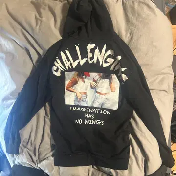 CHALLENGING 블랙 후드티
