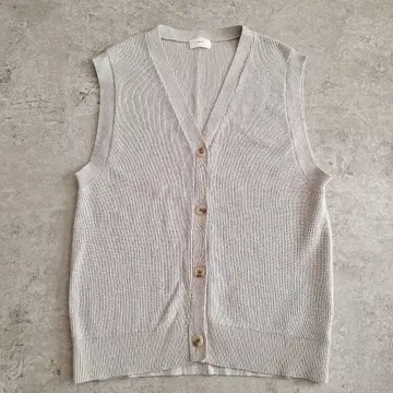 Ungrid 언그리드 깊은 V넥 루즈핏 니트 베스트 라메 믹스