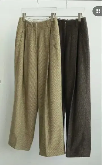 안느크 체크턱 팬츠 브라운