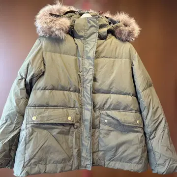 스픽 앤 스팬 다운 코트 후드 부착 카키