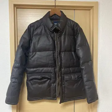 새상품급 라이트온 천연 가죽 다운 자켓 L 브라운