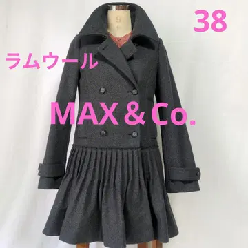 MAX&Co. 즉시 완판 인기 울 더블 브레스트 A라인 플리츠 코트 M