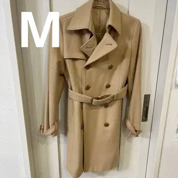 베이지 더블 브레스트 롱 코트 M