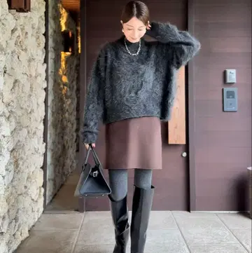 u-big Saki collaboration 울 더블 페이스 미니 스커트