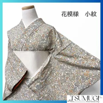 코몬 다양한 꽃 무늬 화이트 계열 기모노 041w
