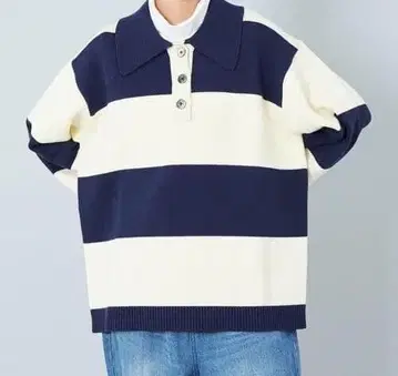 CITEN 시텐 보더 라거 니트 니트 라거 셔츠