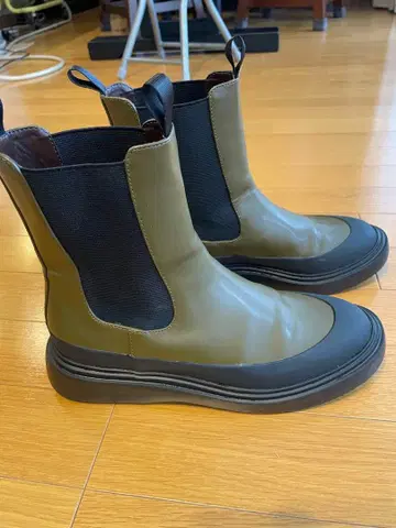 로페 사이드 고어 부츠 37 올리브 그린