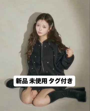 Darich DD 로고 비쥬 지퍼 후드티 BLK