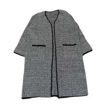 니트 코트 헤링본 패턴