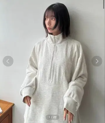 AS KNOW AS plus 하프 지퍼 맨투맨 풀오버 그레이