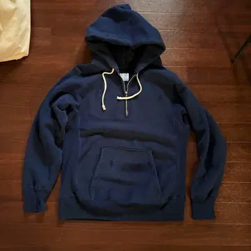 웨어하우스 Lot.486 리버스 위브 후드티 하프 지퍼