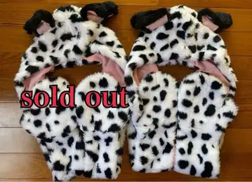[ 새상품급 ] 101마리 강아지 달마시안 머플러 캡 크리스마스 디즈니