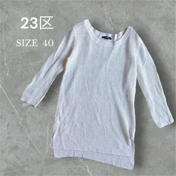 23구 썸머 니트 긴팔 시스루 심플 슬릿 루즈핏 봄/여름 L