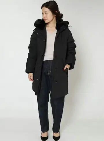 새상품급 IENA 에코퍼 다운 코트 프렌치 다운 블랙 36