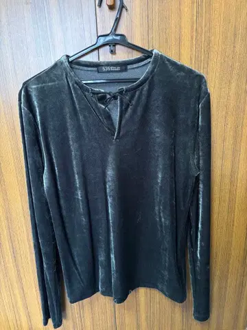 5351 POUR LES HOMMES 벨로아 긴팔 T셔츠 블랙