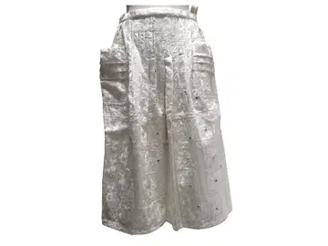 바닐라 키미코사토 코튼 100% 롱 기장 스커트 아이보리