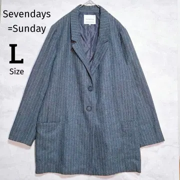 세븐 데이즈 선데이 테일러드 자켓 L 핀스트라이프 그레이