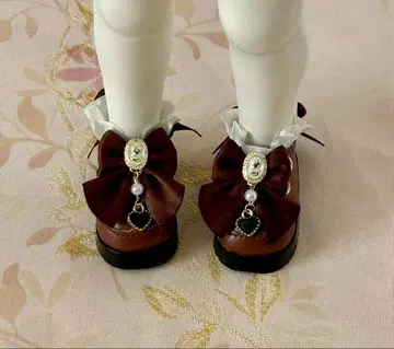 인형 신발 클래시컬 걸리시 리본 슈즈 브라운 tinyfox 사이즈