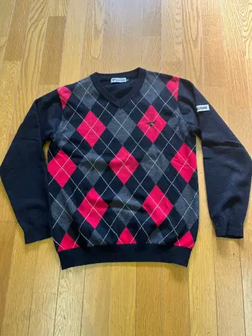 TOURSTAGE 캐시미어 100% 다이아몬드 패턴 스웨터 M 사이즈