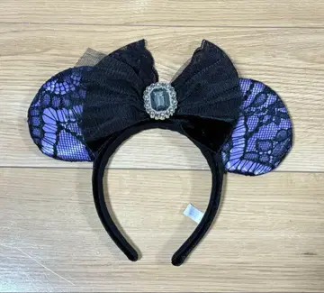 디즈니 할로윈 머리띠 블랙 퍼플 레이스