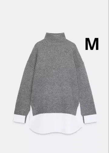 ZARA 자라 콤비 포플린 니트 스웨터 새상품, 미사용