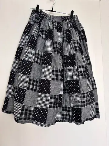 패치워크 패턴 플레어 스커트 모리걸