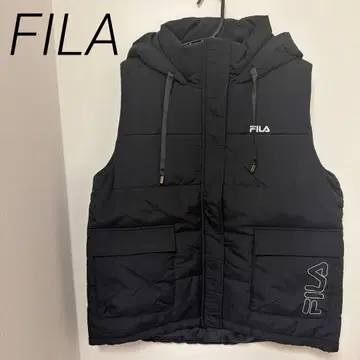 새상품 택 FILA 블랙 다운 베스트 후드 아우터 자켓 M