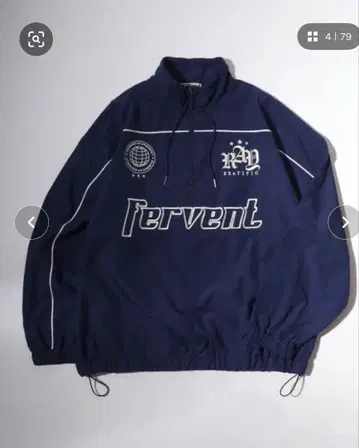 네이비 나일론 자켓 하프 지퍼