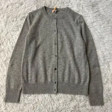 유니클로 캐시미어 크루넥 가디건 그레이 L