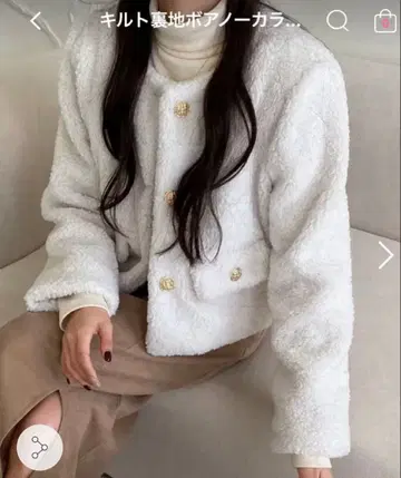 퀼트 보아 안감 노카라 자켓