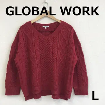 A1208C07 [ GLOBAL WORK ] 무늬 짜임 V넥 스웨터