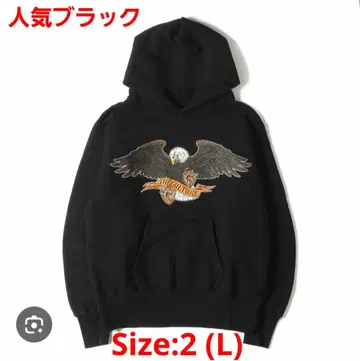 SUBCULTURE 독수리 그래픽 후드티 블랙 사이즈 2 L