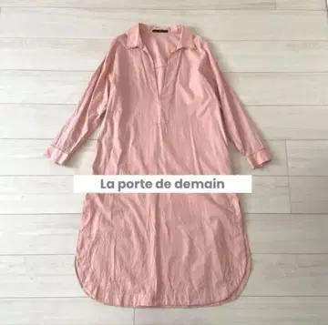 La porte de demain 셔츠 원피스 롱 원피스 핑크