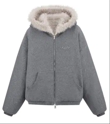 andwang Kirakira 2way fur zip up