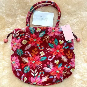 페이러 새상품 크리스마스 백 노엘 플라워 복조리백 포인세티아