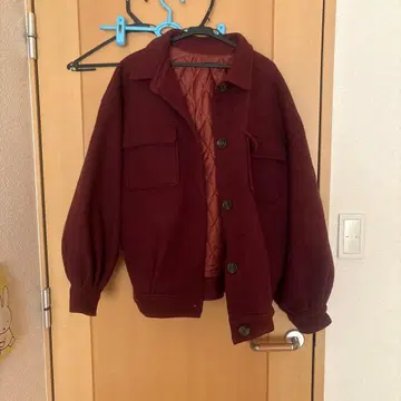 Heather 버건디 미니 기장 코트