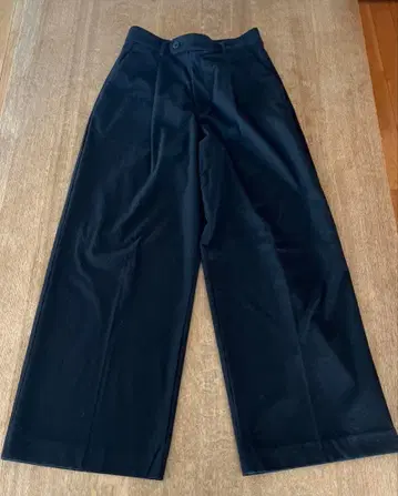 무인양품 기모 턱 와이드 팬츠 블랙 M