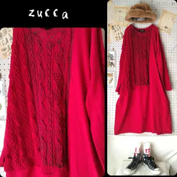 주카 zucca 니트 절개 디자인 맨투맨 원피스