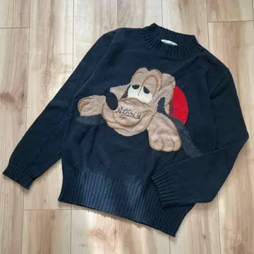 ICEBERG 플루토 자수 스웨터 이탈리아제 블랙