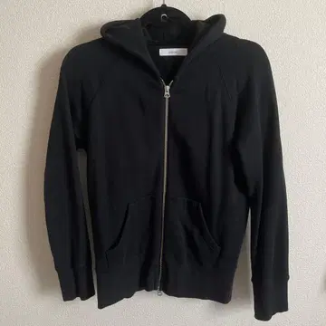 suadeo 블랙 더블 지퍼 후드티