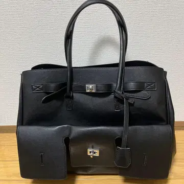 인조 가죽 보스턴 백 금장 장식 y2k