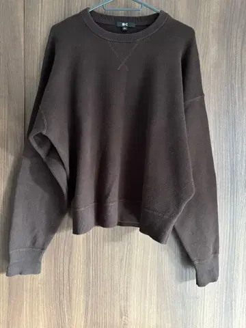 UNIQLO C 스무스 코튼 크루넥 스웨터 L 브라운