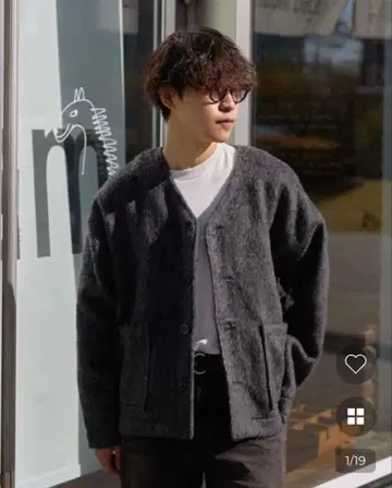 세미 오버 울 니트 가디건 (프리 사이즈) NUGU