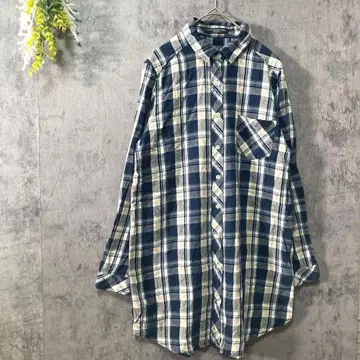 허니 새클 로즈 긴팔 셔츠 체크 무늬 겉옷 버튼 프론트 오픈 면 아메카지