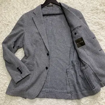 매킨토시 테일러드 자켓 하운드투스 체크 패턴 AB5 L 메탈 버튼